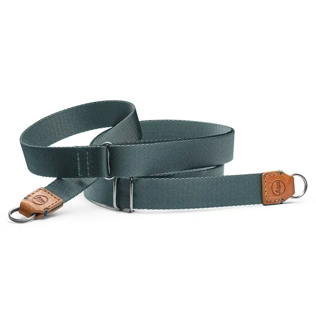 Leica Carrying Strap, fabric/leather Cognac/Petrol 