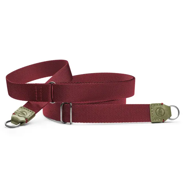 Leica Carrying Strap, fabric/leather Olive/Burgundy 