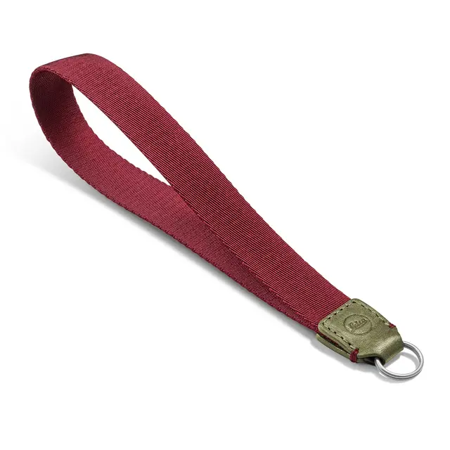 Leica Wrist Strap, fabric/leather Olive/Burgundy 